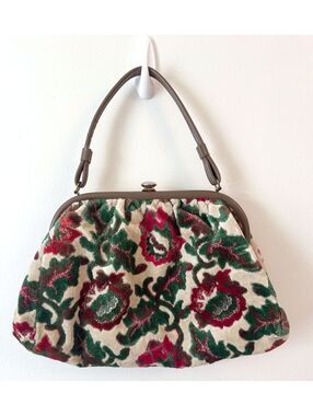 Vintage Floral Tapestry Carpet Bag Pochette